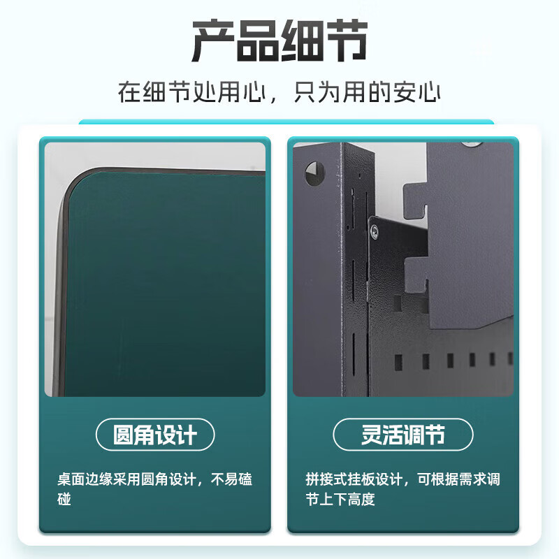 Baigang Heavy Duty Workbench Anti-static Maintenance Table Factory Workshop Fitter Operation Table Assembly Line Packing Table Two Drawers + Double Hanging Plate + Lamp Stand + Shed Plate 2100*750*1820mm