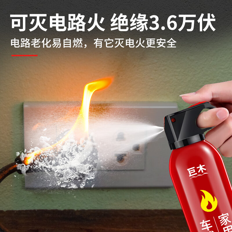 Giant wood car water-based fire extinguisher for household use, private car, small portable car annual inspection set, environmentally friendly 620ml water-based fire extinguisher