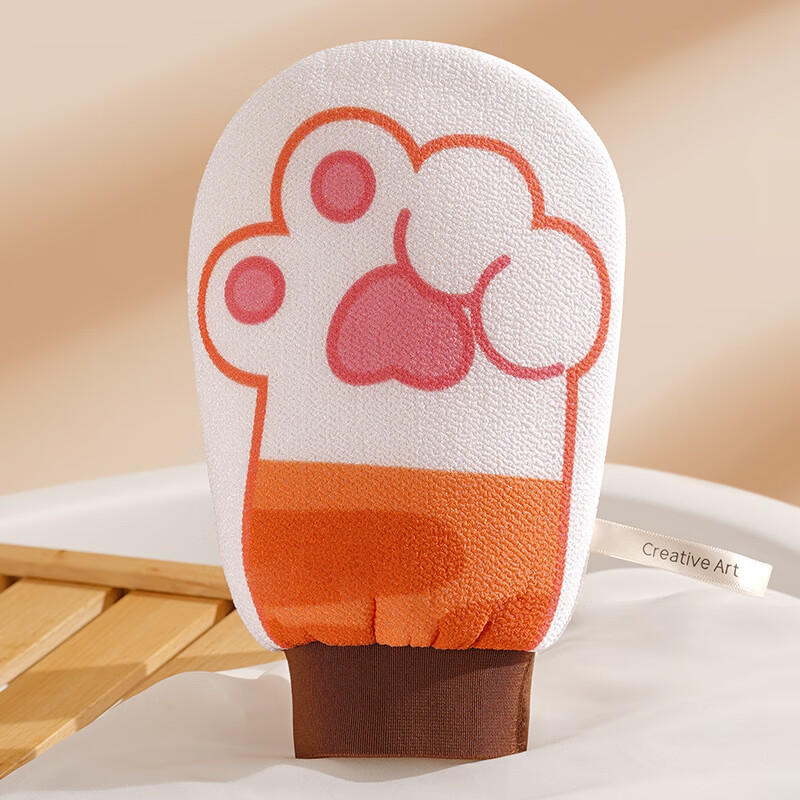 Creative art children's bath towel bath towel bath towel rub mud treasure exfoliating mud rub artifact strong bath towel for men and women 2.0 soft fine sand orange cat claw bath towel