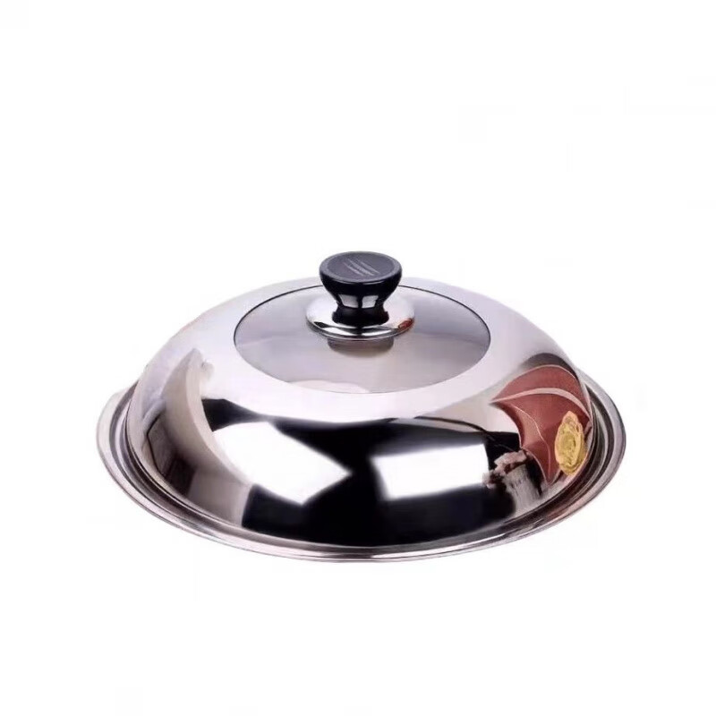 NUOVA POINT stainless steel pot lid household wok lid 32cm 34cm wok lid universal transparent pot lid glass lid suitable for pots with inner diameter 36-37.5cm 38cm