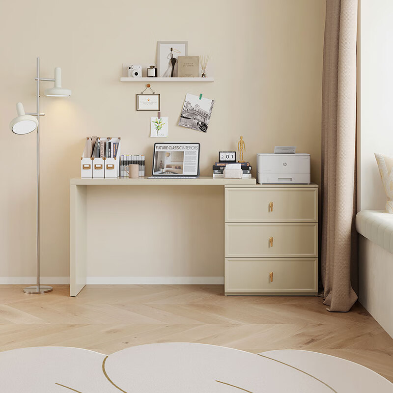 Lin's home simple desk and chair combination study home double desk and bookcase in one TO1V desk + three drawers