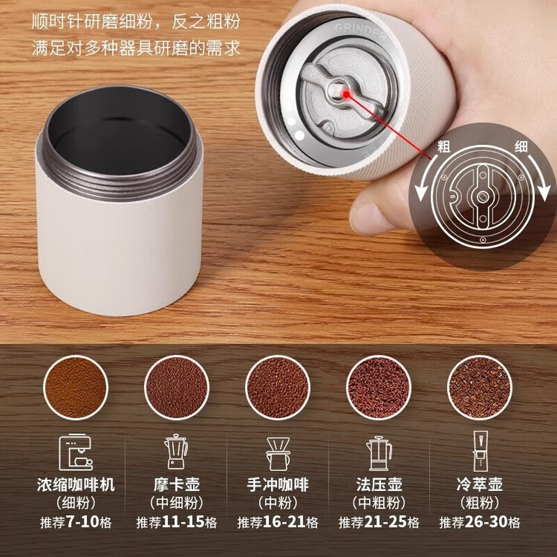 MONDINO hand grinder steel core hand grinder coffee machine manual coffee grinder coffee grinder bean grinder deep space gray Italian six-star grinding core