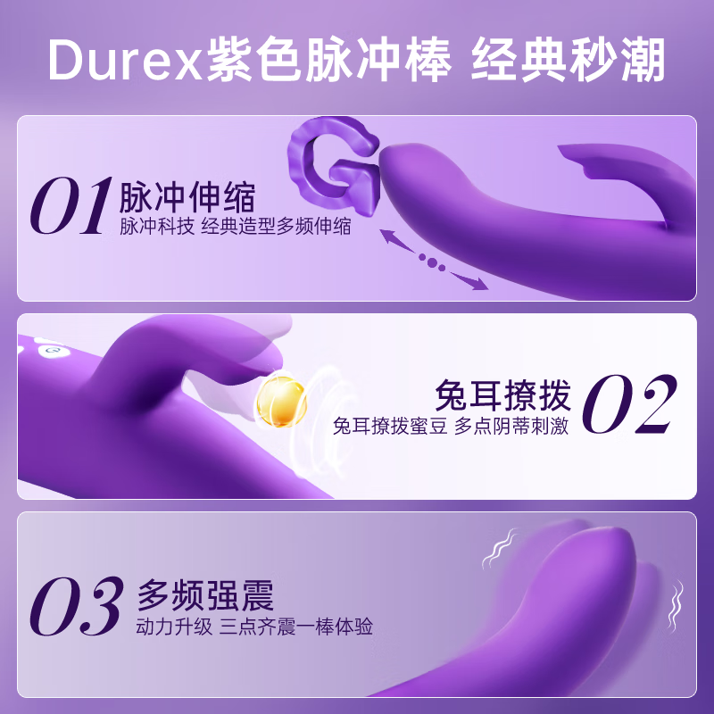 Durex vibrator, special adult products for women, sex toys, sex toys, instant fashion, female masturbation device, sex products, Huanjue pulse dual stimulation vibrator, female private instrument, couple bed love tool, female advanced masturbation device, AV stick