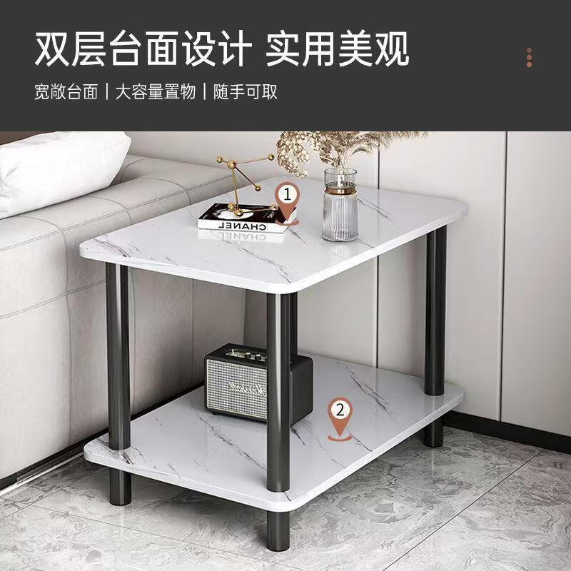 Gupujia coffee table living room simple light luxury sofa side table small apartment guest corner table balcony double-layer storage small table tea table