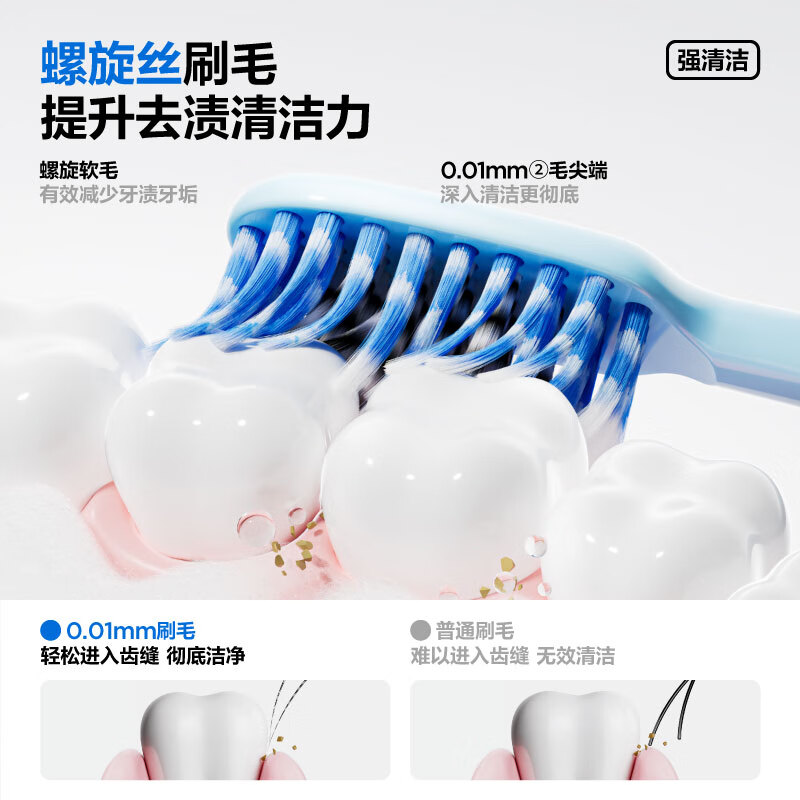 Semi-wide head cleaning toothbrush 2 pieces, widened brush head, soft-bristled adult couple toothbrush (pink blue)