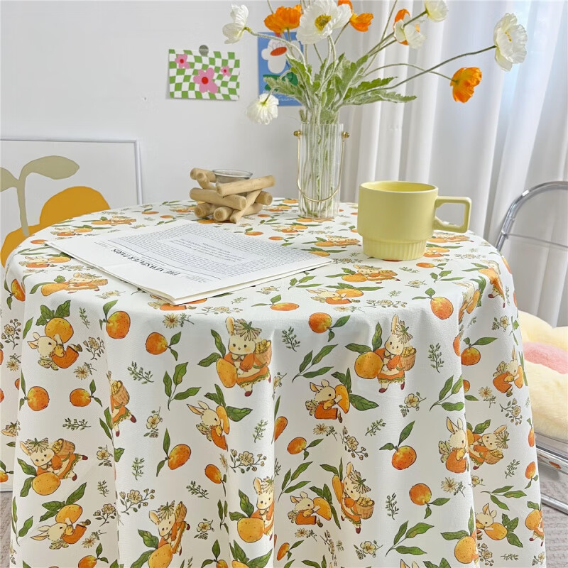 An Junshengfeng Floral Plaid Table Cloth Velvet Girly Heart Student Desk Cloth Pad Photo Background Cloth Puppy Party Party 90*90cm (suitable for square tables and round tables)
