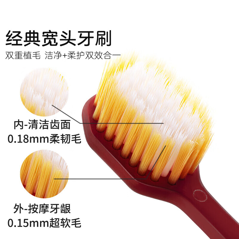 Magic toothbrush wide-head soft-bristled toothbrush for adults, ladies, and men, household, individually packaged, wide-faced toothbrush, 4 pieces