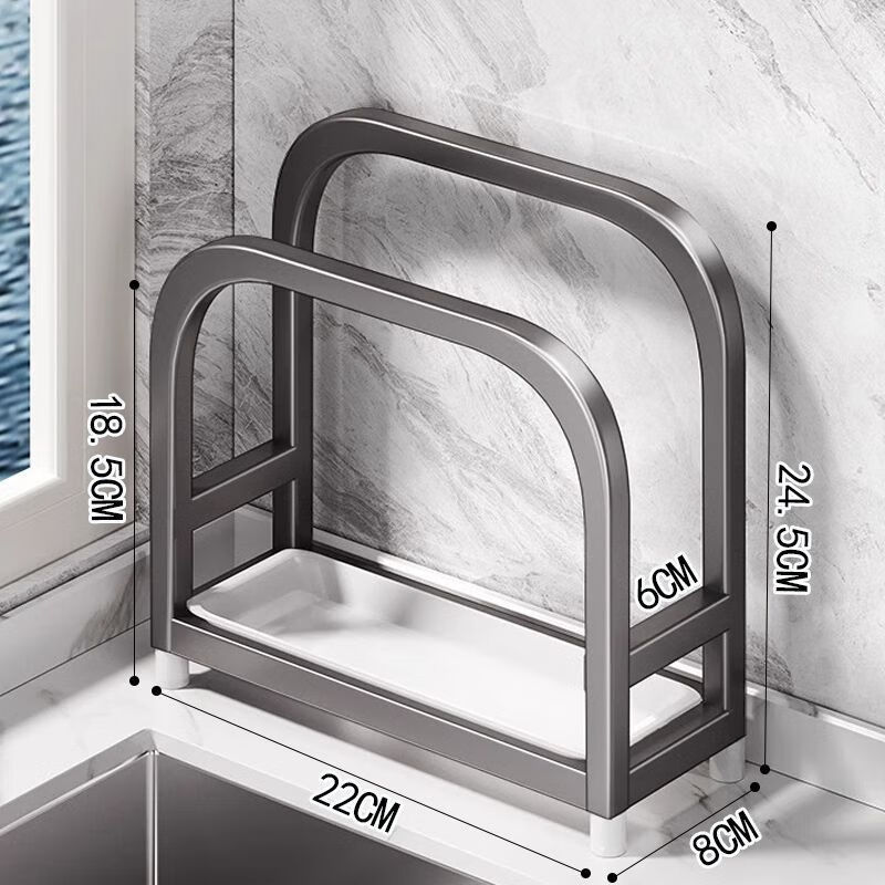 Gun Ash Extra Thick Chopping Board Rack Kitchen Necessary Pot Covers and Pans for Cutting Boards and Countertops Integrated Storage Rack Extra Thick – Gun Ash 6CM Single Chopping Rack + 2 Plate Hooks