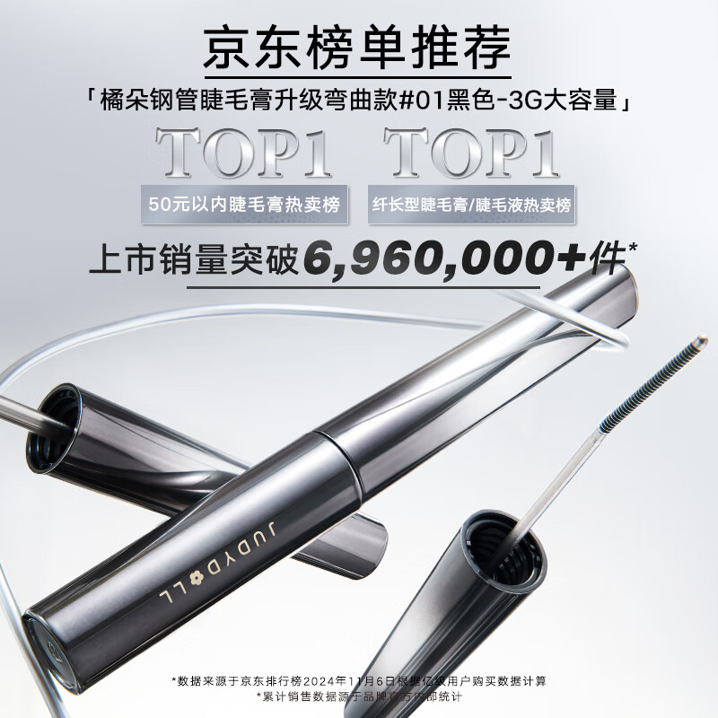 Judydoll eyeliner curved mascara combination eyeliner ultra-fine liquid eyeliner pen steel tube mascara New Year gift