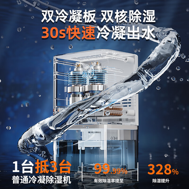 VCJ industrial dehumidifier, large dehumidification capacity, household powerful dehumidification, energy saving, light sound and mildew prevention, dehumidifier, moisture absorber, basement archives, dryer, clothes dryer, moisture-proof 1.2L/day 20-40 single-core dehumidification + noise reduction