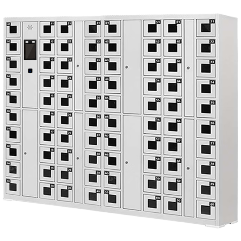 Huayu Huiyang 80-door system mobile phone cabinet shift cabinet intelligent dual authentication time management charging cabinet face recognition + fingerprint infrared presence detection model HY-HSJG20