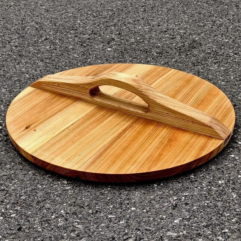 Wooden pot lid, fir pot lid, brushed with tung oil, water cylinder lid, rice cylinder lid, wooden bucket lid, traditional mortise and tenon joint, no glue and no nails, diameter 60 cm, 1.8 thick, brushed with tung oil, 1 inch