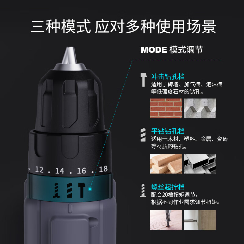 Jimmy Home Home Tool Box Set Impact Drill Electric Screwdriver Hexagonal Hardware Electrician Repair Set X3-ABJ