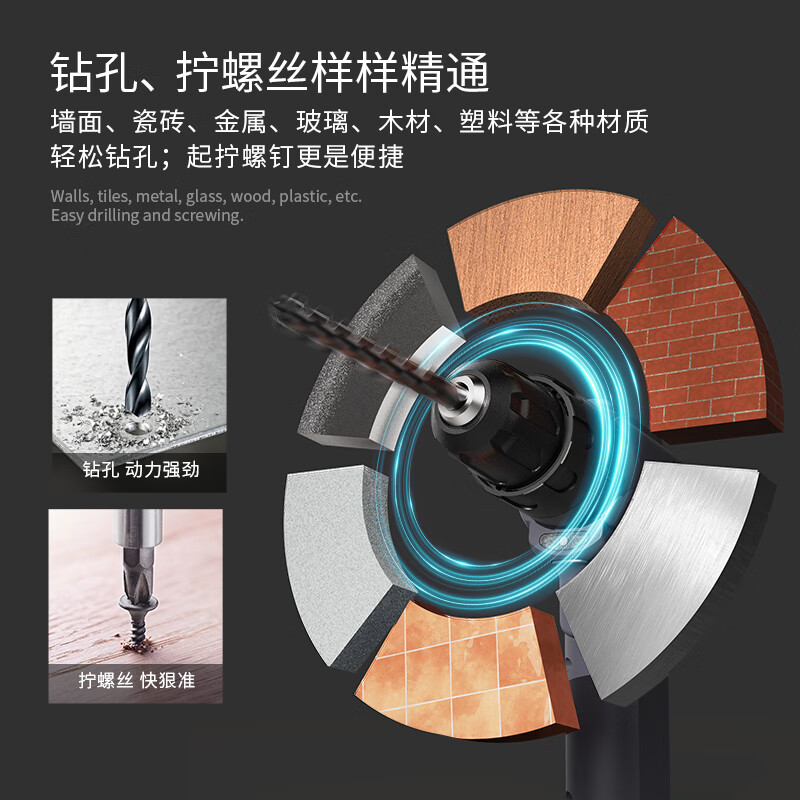 Jimmy Home Home Tool Box Set Impact Drill Electric Screwdriver Hexagonal Hardware Electrician Repair Set X3-ABJ