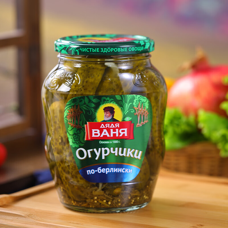 Uncle Ivan imported from Russia, pickled cucumbers, Russian-style Vanya daddy canned sauce, pickles, food for meals 680g