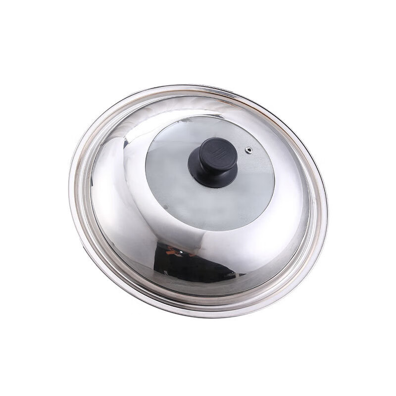 Fat Donglai same style pot lid stainless steel thickening and heightening see-through glass combination household pan wok universal lid line visible pot lid 32 32 inches