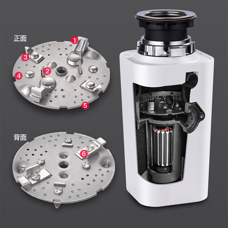 Submarine kitchen food waste disposer kitchen waste shredder silent household sink fully automatic leftovers cyan blue