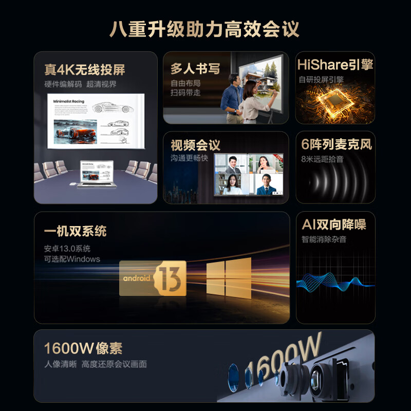 Hisense 75-inch conference tablet all-in-one 4K touch screen video conferencing screen multimedia teaching training office enterprise commercial touch TV 75MR5D dual system cart