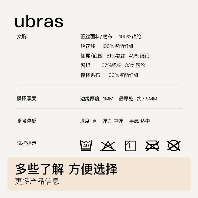 Ubras Yu Shuxin's same style sunlight vanilla lace rabbit ear cup big breast bra no wire bra soft gray purple M