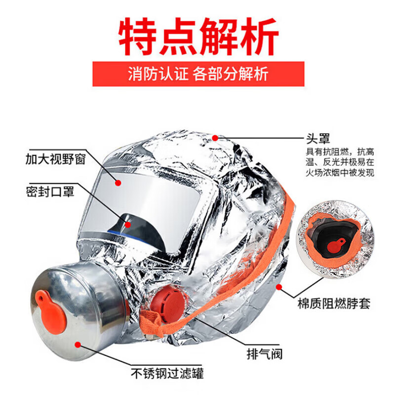 Zheye Jingcang Suda filter fire mask, anti-virus, anti-smoke and fire mask, 3C fire protection certified fire escape self-rescue respirator, high-quality version