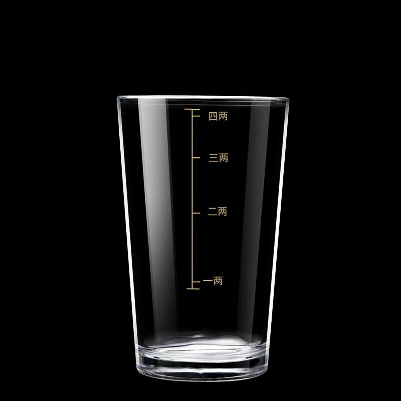 Ye Yu tempered glass liquor cup with scale for home use, foreign wine beer mug 23 liang, gold scale 2.5 liang tempered cup - set of 10