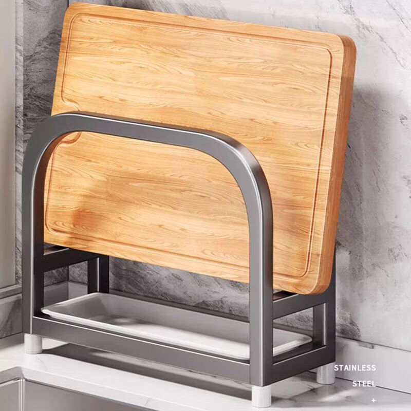 Gun Ash Extra Thick Chopping Board Rack Kitchen Necessary Pot Covers and Pans for Cutting Boards and Countertops Integrated Storage Rack Extra Thick – Gun Ash 6CM Single Chopping Rack + 2 Plate Hooks