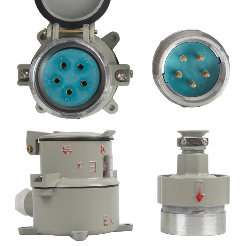 Customized explosion-proof plug AC-16A220V380V 32A5-core plug straight plug oblique plug explosion-proof plug four-core 16A15A straight plug 220V three-core