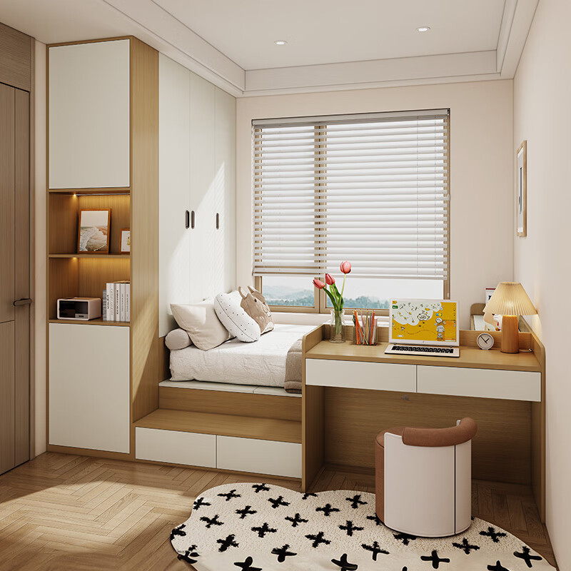 Sophia tatami bed customization, secondary bedroom box bed wardrobe combination, study desk cabinet, tatami bed cabinet, measurement reservation fee