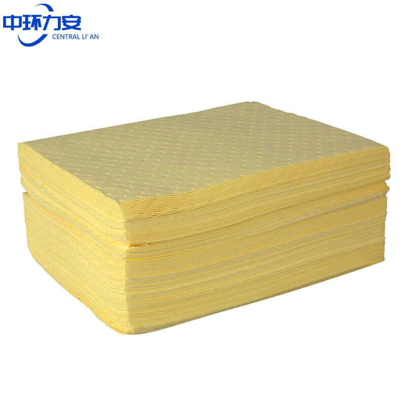 Zhonghuan Lian industrial oil-absorbing cotton liquid-absorbing cotton universal absorbent cotton yellow chemical adsorption 400*500*3mm/10 sheets ZH-1095