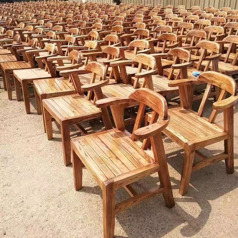 Santoba old elm solid wood chair restaurant chair home office chair backrest boss chair study chair durable single wood wax oil