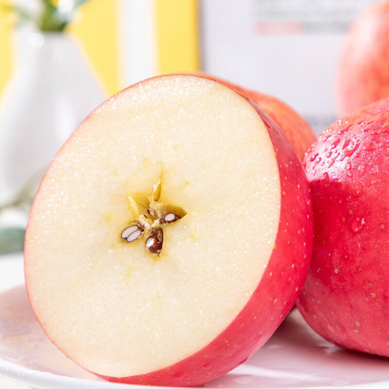 Zhu's Orange Organic Plateau Apple Red Fuji Fresh Fruit High-end Seasonal Apple Whole Box Fresh Gift Box Gift Box 16 Large Fruits for the Family, About 8 Jin in Box