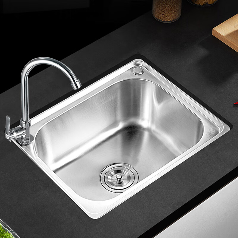 Aoyanlai small single-tank 304 stainless steel sink kitchen sink basin wash basin integrated basin package cost-effective 37*31 package one