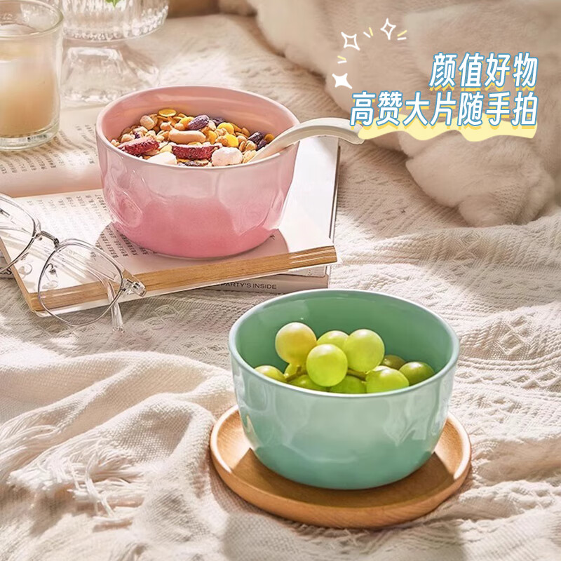 Ink color high-value ceramic rice bowl, personal use, new style home eating bowl, especially beautiful, 4 colors, one color bowl for each person