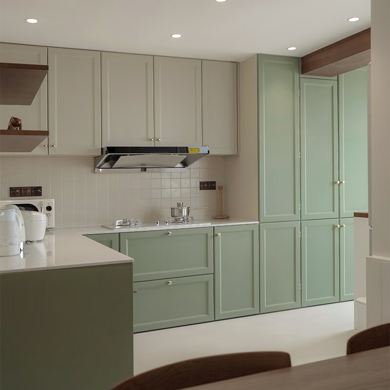 Huili's whole house French light luxury kitchen cabinets overall customized kitchen slate countertop decoration villa design appointment measurement/design