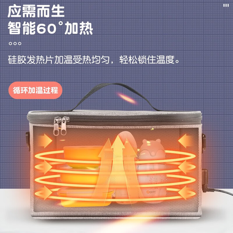 Qixun adapted car insulated box fermentation box fermented yogurt household fermented glutinous rice sweet wine proofing noodle breeding constant temperature adjustment 12V car black 30*15*16 cm