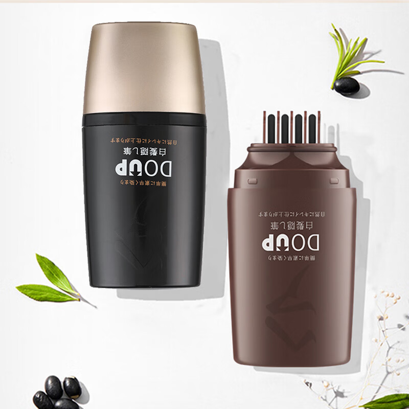 DOUP comb-type white hair cover pen, long-lasting disposable touch-up pen, plant-based cover white hair at home, instant color brown