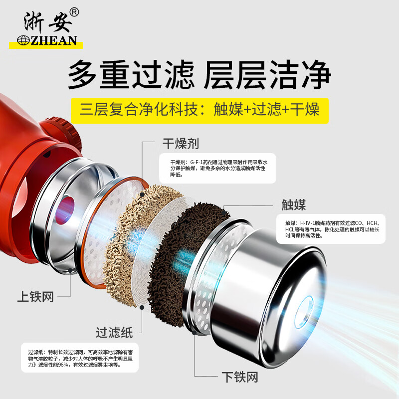 Zhe'an fire mask smoke mask gas mask filter self-rescue respirator emergency escape 3C tzl30c