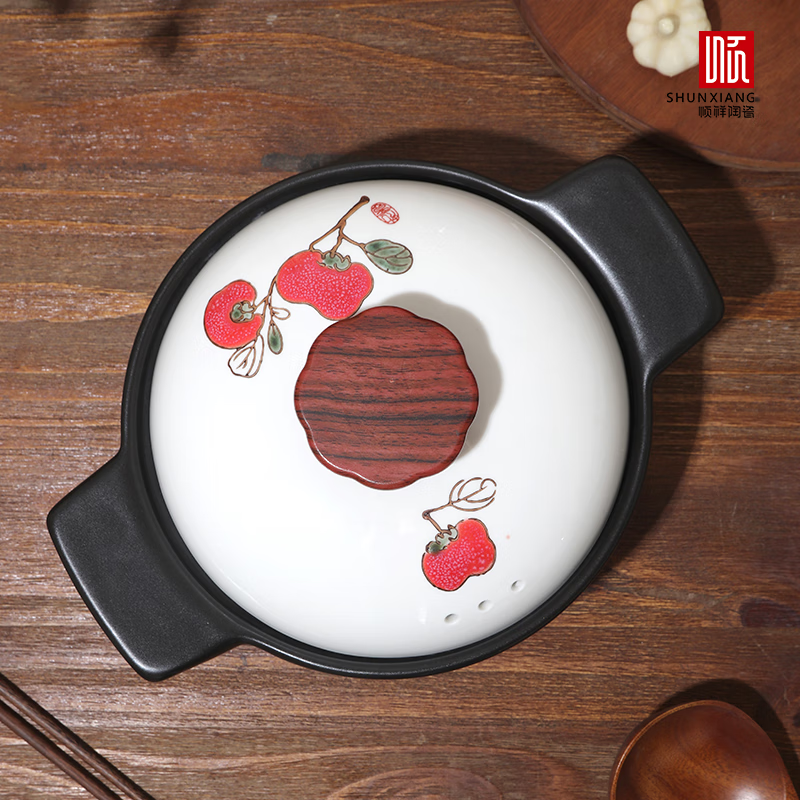 Shunxiang casserole soup pot ceramic stew clay pot rice stew pot open fire porridge health casserole high temperature resistant stone pot Chinese medicine Shishi Ruyi Guangfu Fort 2.3L