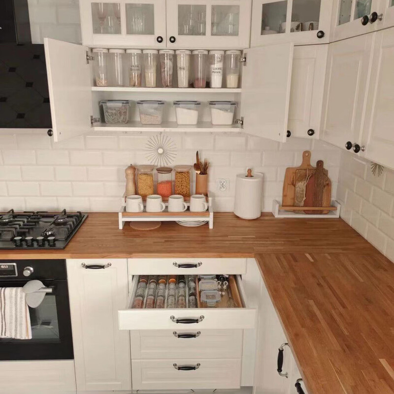 Kezitu customized kitchen cabinets and countertops renovated solid wood texture anti-solid wood grain slate quartz stone stainless steel self-adhesive environmentally friendly