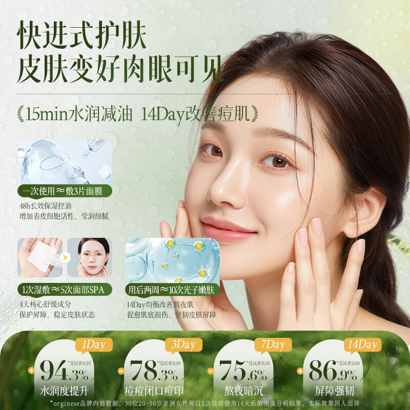 ORGINESE Centella asiatica stays up late four-piece set of moisturizing and moisturizing essence to reduce yellowing female New Year's lover gift box