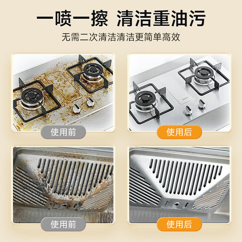 Oil stain kitchen degreasing powerful cleaning agent range hood cleaning and heavy oil stain artifact pot bottom foam version two bottles