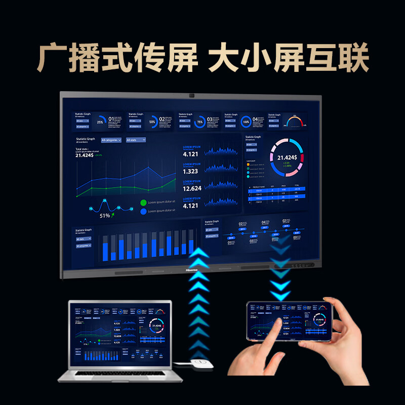 Hisense 75-inch conference tablet all-in-one 4K touch screen video conferencing screen multimedia teaching training office enterprise commercial touch TV 75MR5D dual system cart