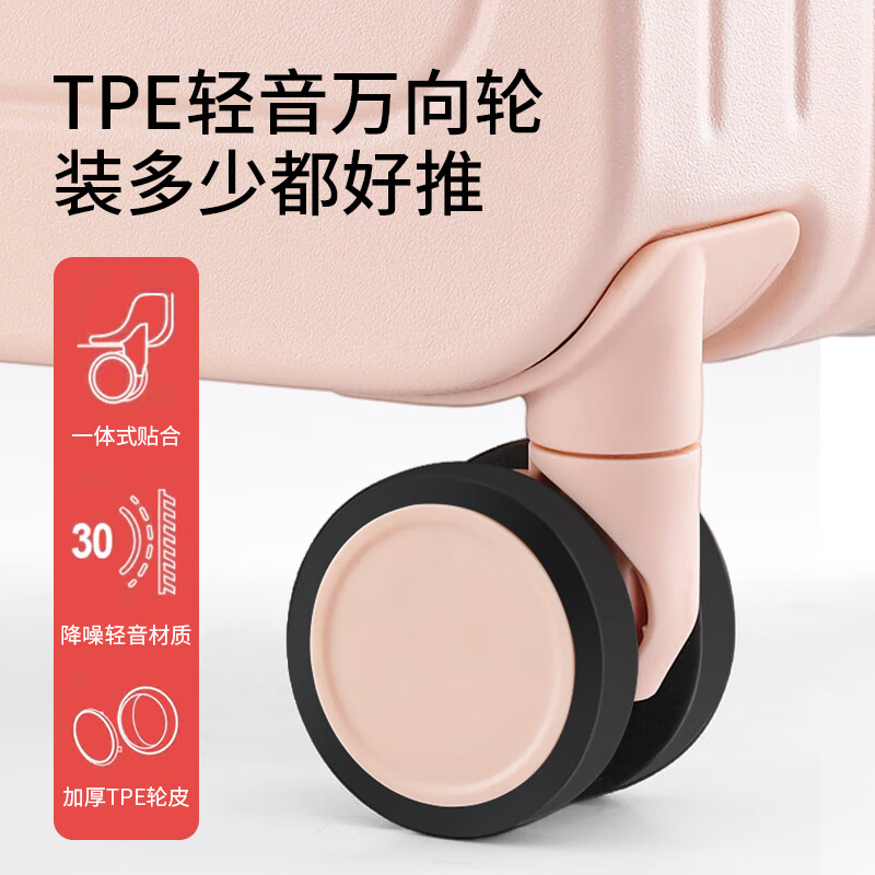 Miyo front-opening suitcase for women 2026 new multi-functional boarding-free open suitcase password trolley case Sakura pink-with bow Front opening design + multi-functional aluminum frame 20 inches can be boarded Pure PC material thickened box is strong and durable