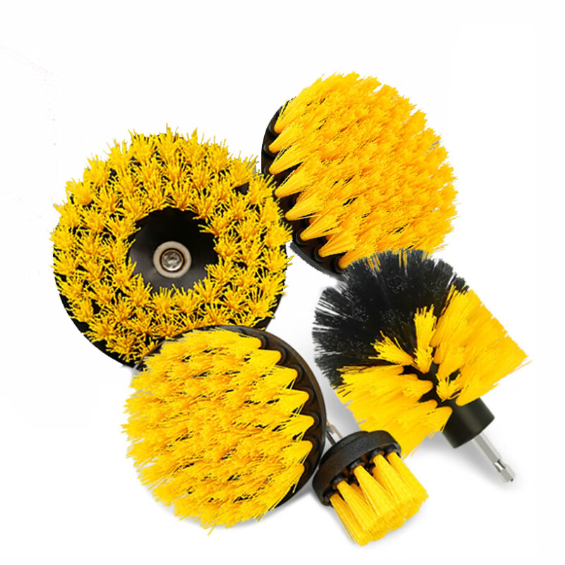 Deqi electric drill brush floor brush electric drill tool accessories polishing brush cleaning disc brush (excluding electric drill) 4-piece set + extension rod