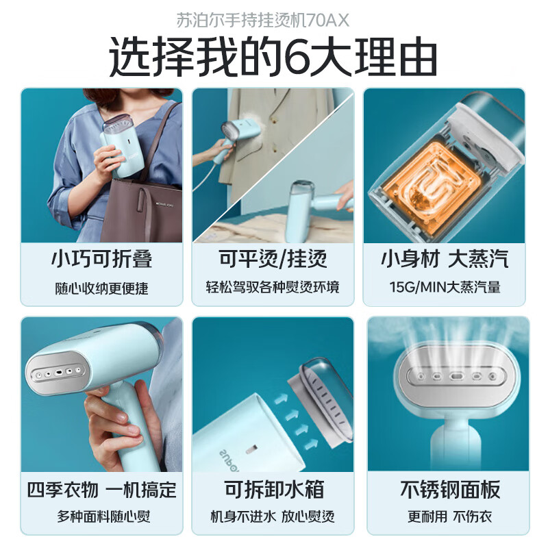 SUPOR handheld garment ironing machine household mini ironing machine small steam electric iron portable travel ironing machine gift GT70AX-12