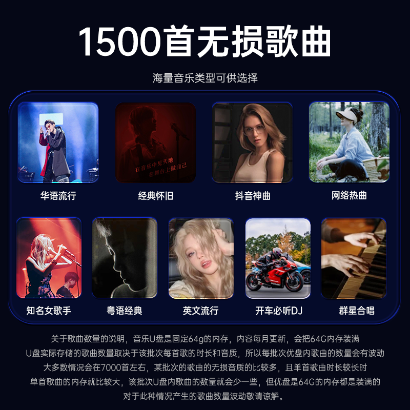 Junying Car U Disk Lossless Music 2024 Genuine Stereo Surround The Most Internet Celebrity New Song High Quality DJ Hot Song Original SRS Enhanced Stereo Sound 丨 1500 Popular Car U Disk Full Video with Lyrics Douyin Most Popular