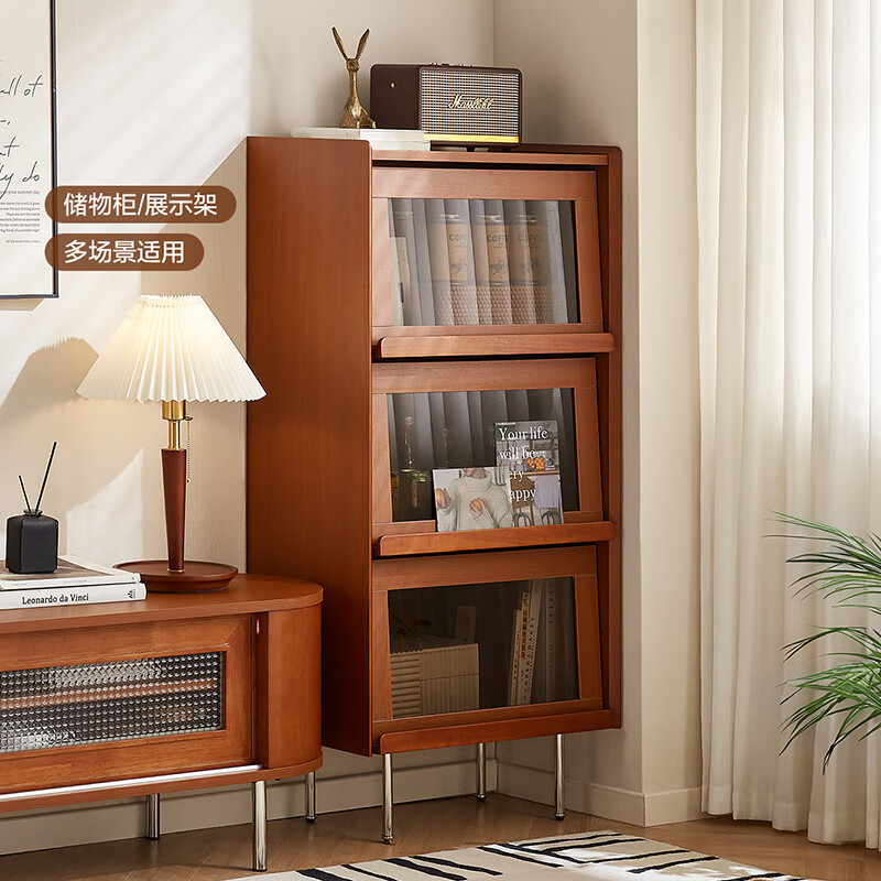 Quanyou Home Medieval style storage cabinets small apartment household storage cabinets bookcase furniture