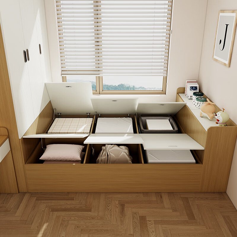 Sophia tatami bed customization, secondary bedroom box bed wardrobe combination, study desk cabinet, tatami bed cabinet, measurement reservation fee