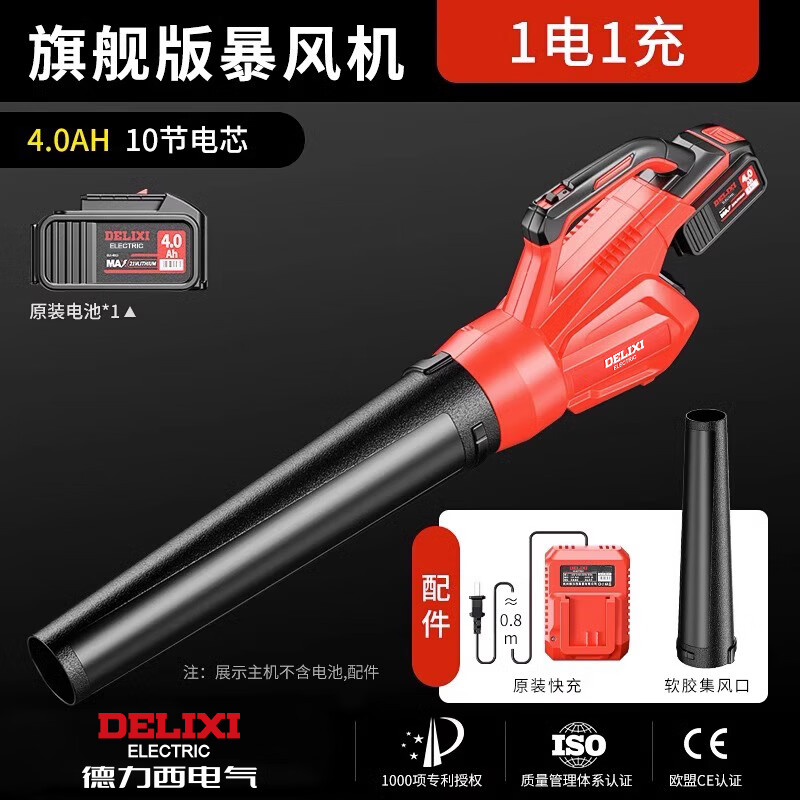DELIXI lithium battery storm blower rechargeable dust blower high-power hair dryer powerful snow blower dust collector