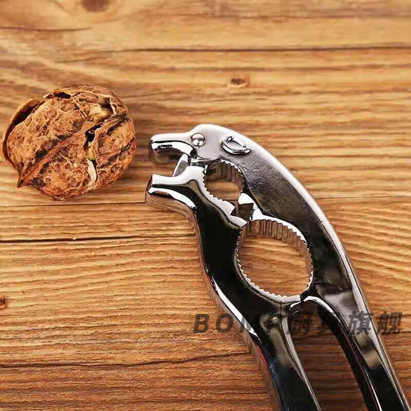 BOMP stainless steel nuclear crab claw fork, walnut clip, jujube crab claw, crab clip, walnut clip, multifunctional fruit opener, household tool, silver zinc alloy
